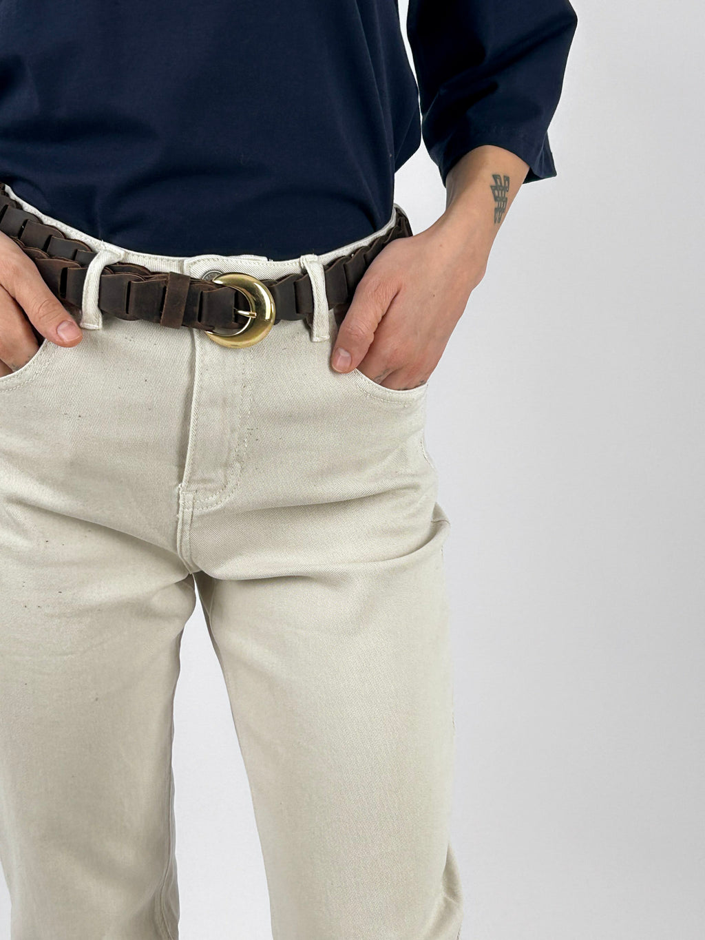 Jeans Regular polvere donna dettaglio vita e tasche