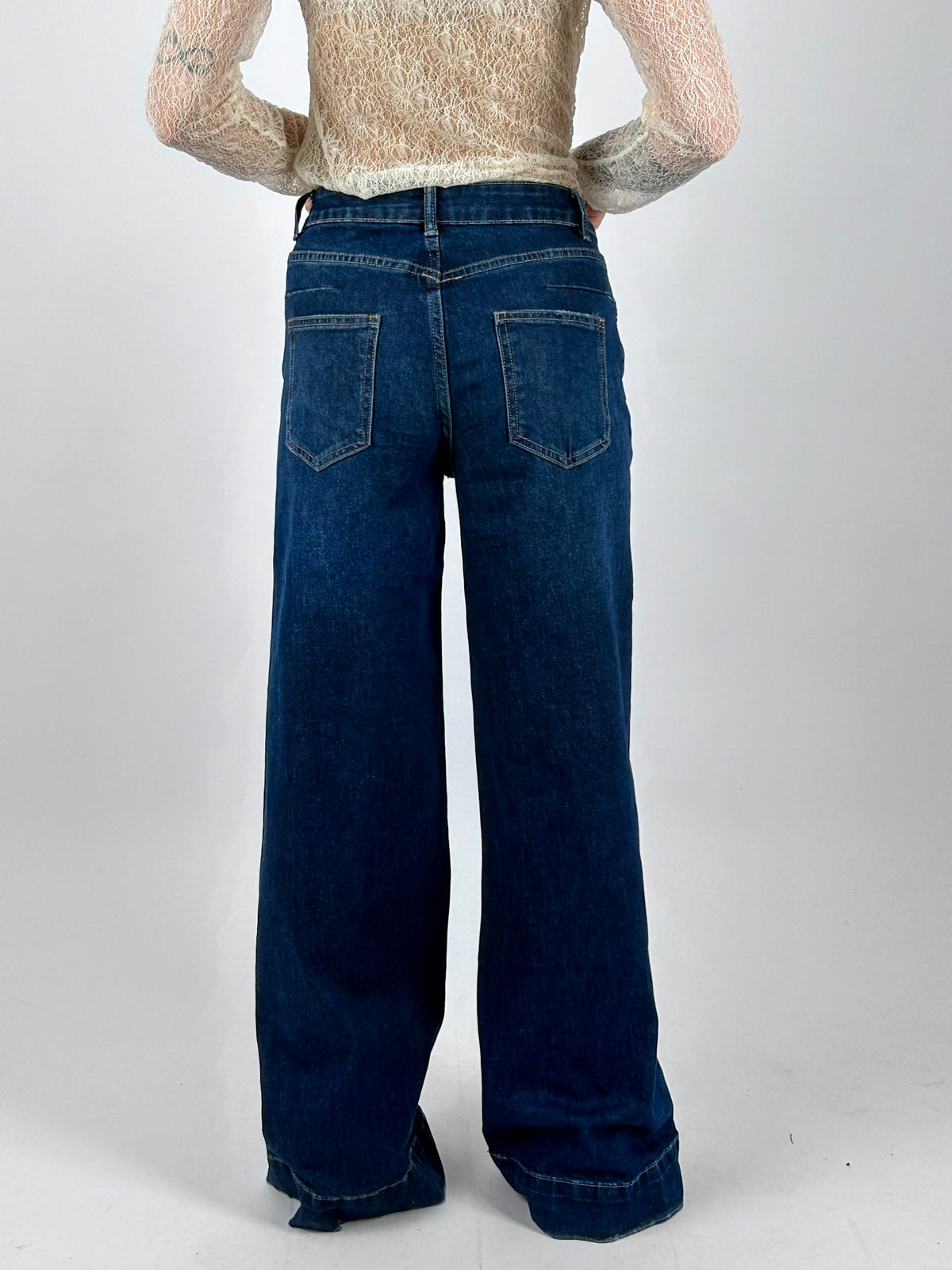Jeans Wide blu vista posteriore