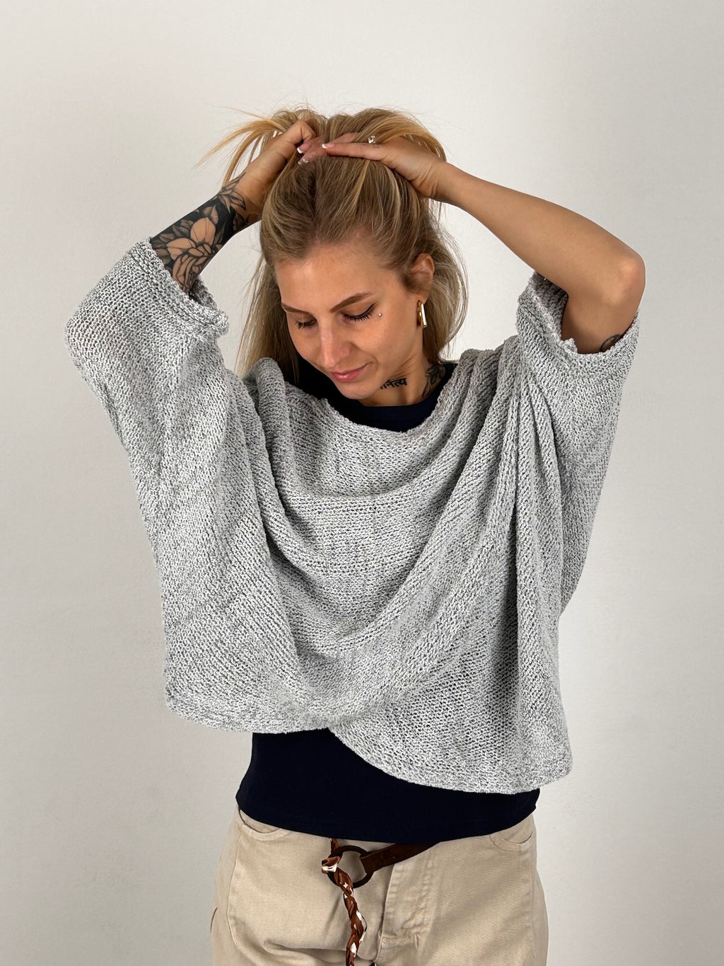 Maglia ampia cotone donna vista moda