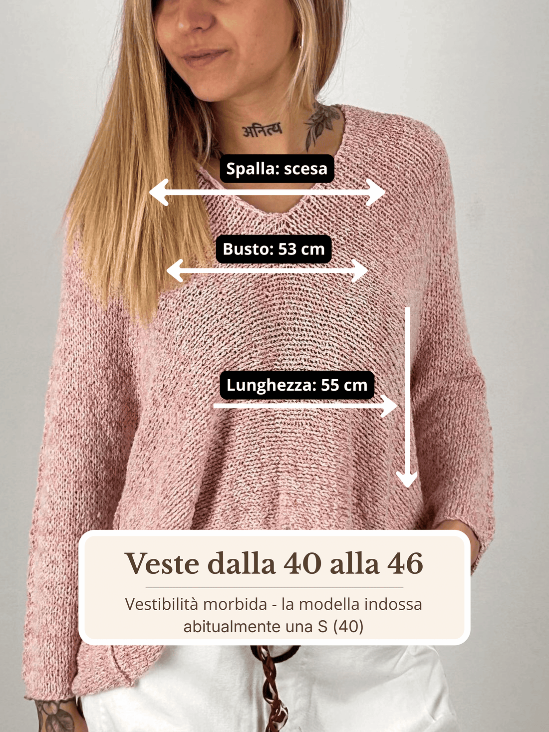 Guida misure Maglia Lurex Soft