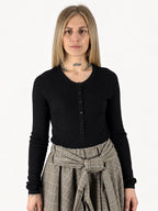 Maglia a coste nero con bottoni e foulard incluso, foto 10