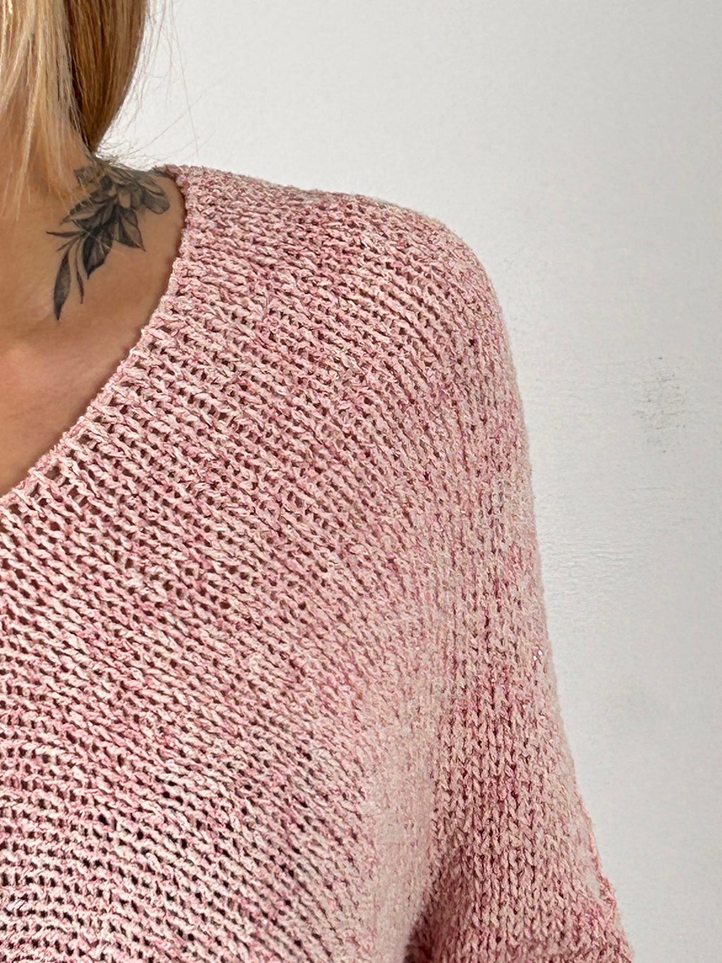 maglione cotone over vista dettaglio