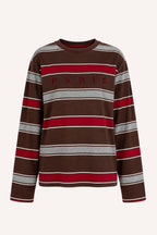 maglia cotone a righe Cioccolato manica lunga - immagine gost