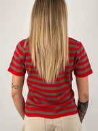 Maglia viscosa righe rosso - vista retro 