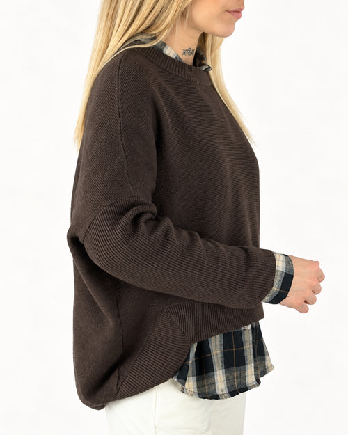 Maglione Dalia marrone - dettaglio laterale