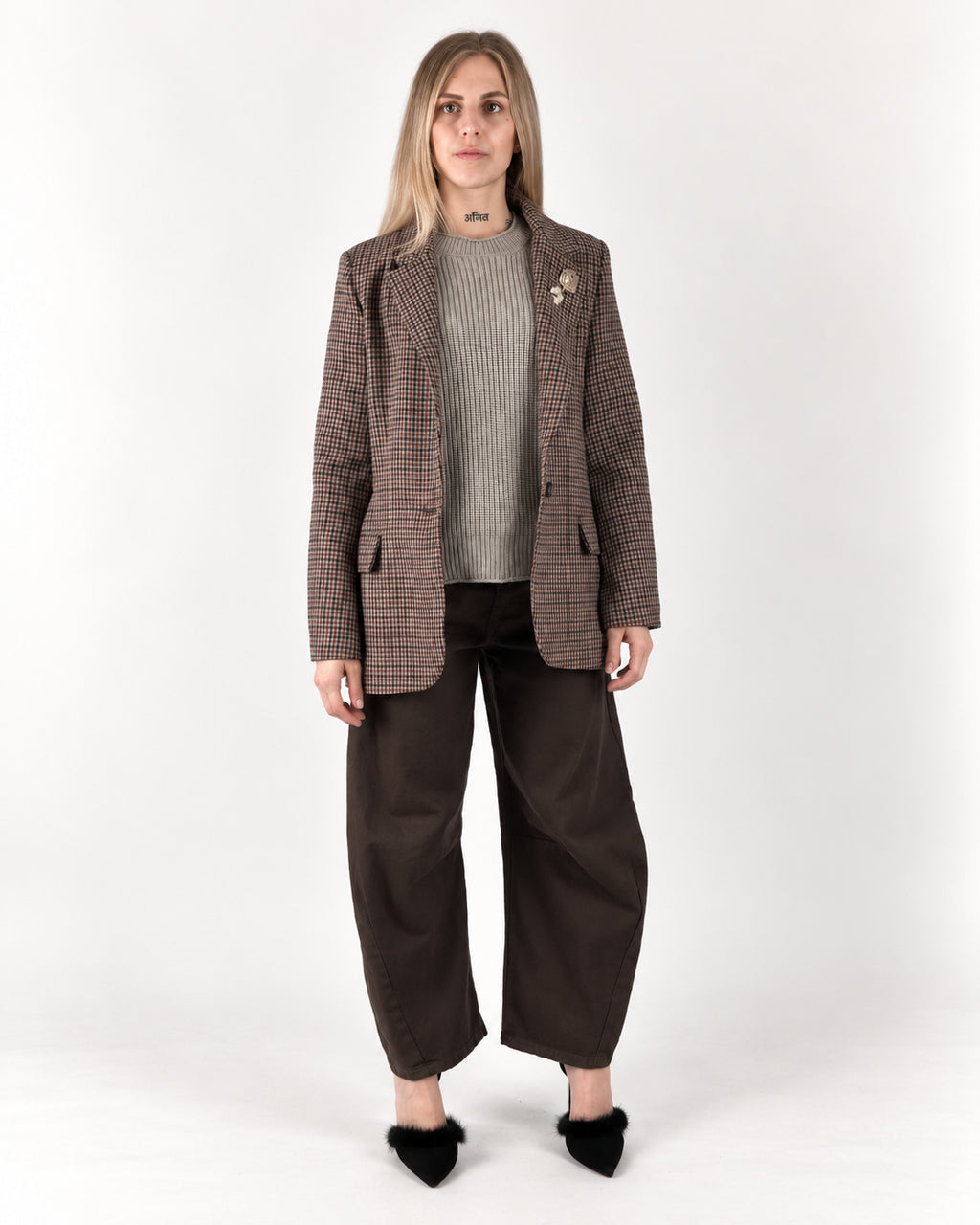 Maglione Nives grigio - look con blazer