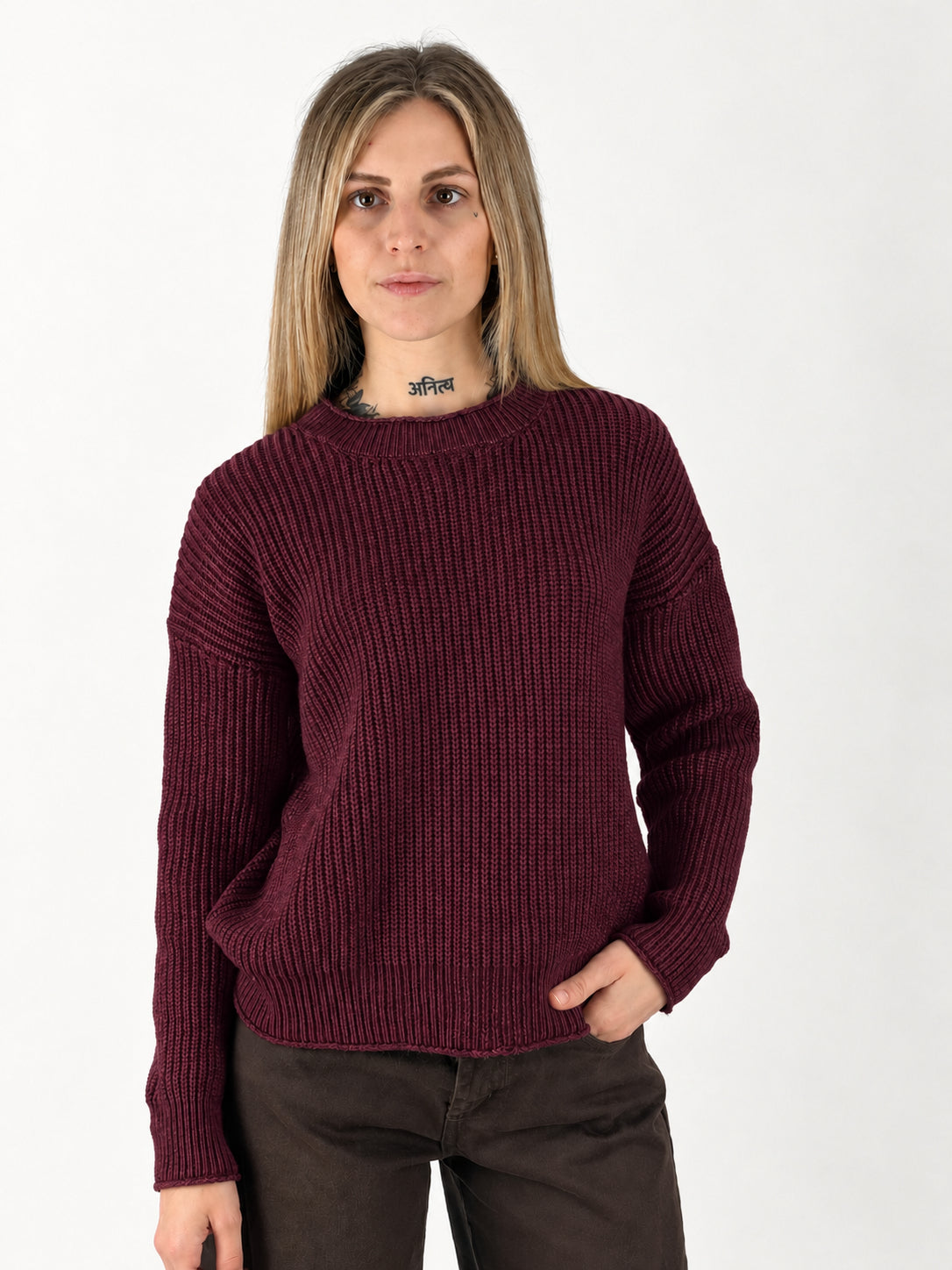 Maglione Nives burgundy - frontale