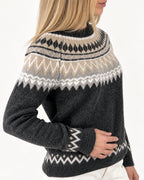 Maglione grigio con motivo nordico, foto 2