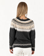 Maglione grigio con motivo nordico, foto 4