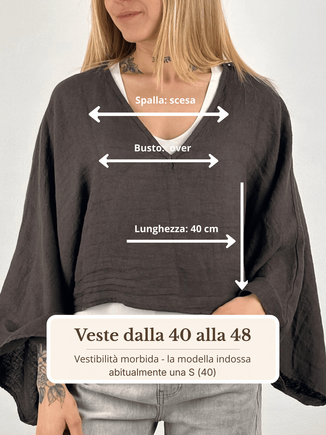 Guida misure Mantella Linen Flow