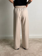 antalone gessato – pantalone donna a righe gessato elegante, stile sartoriale chic