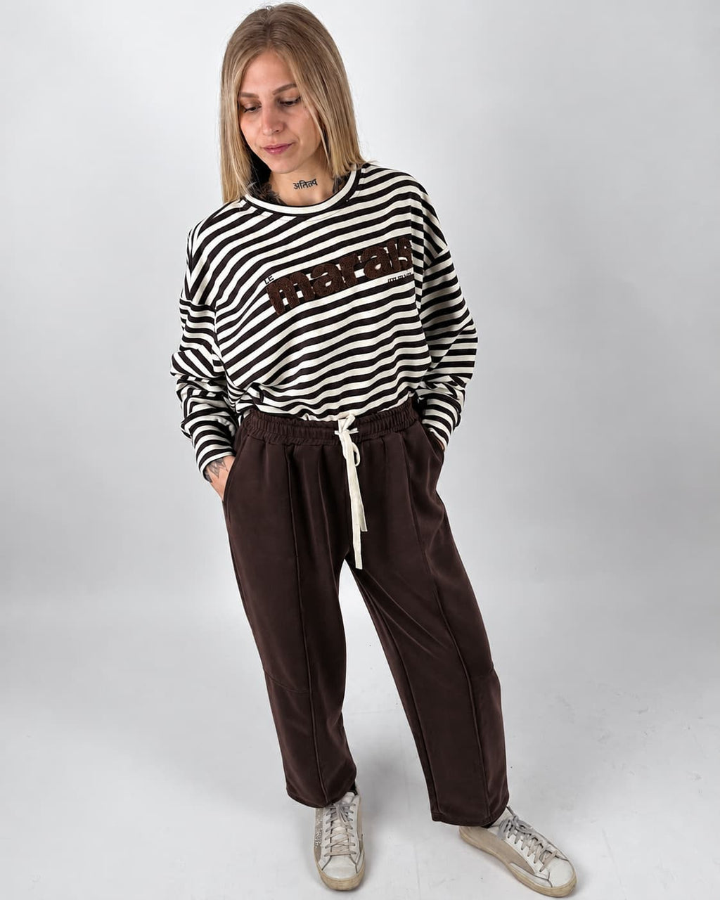 Pantalone Kyoto marrone - look completo