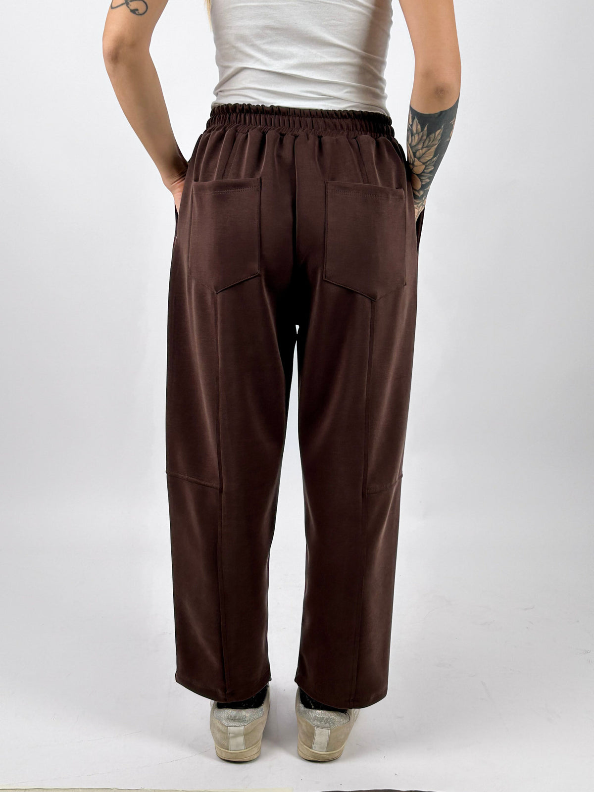 Pantalone Kyoto marrone - vista retro