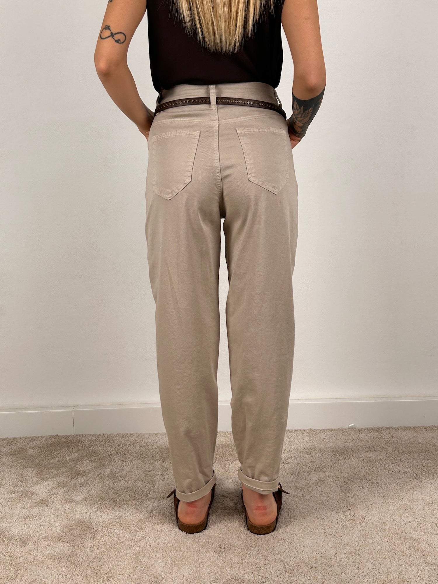 antalone comfort fit – pantalone donna morbido elasticizzato, stile casual chic.retro