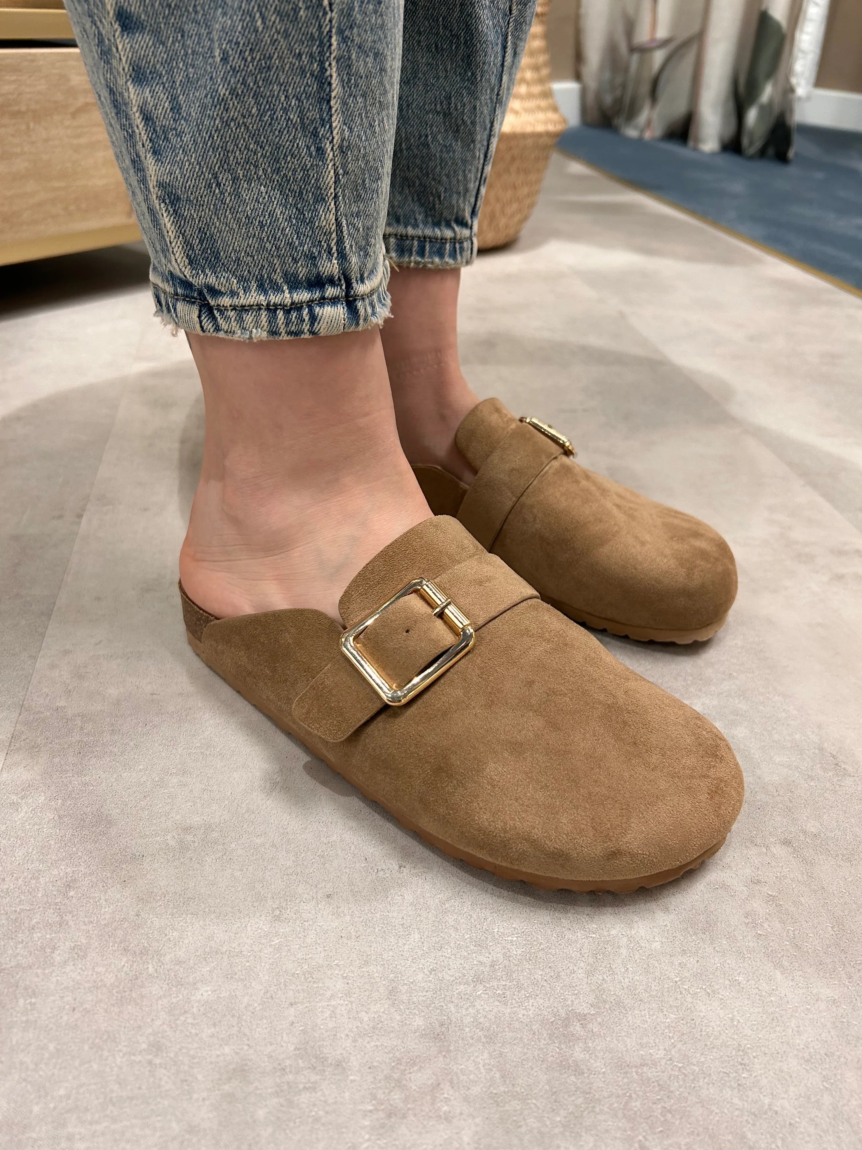  Sabot con fibbie – scarpa donna sabot elegante con dettaglio fibbia, stile chic