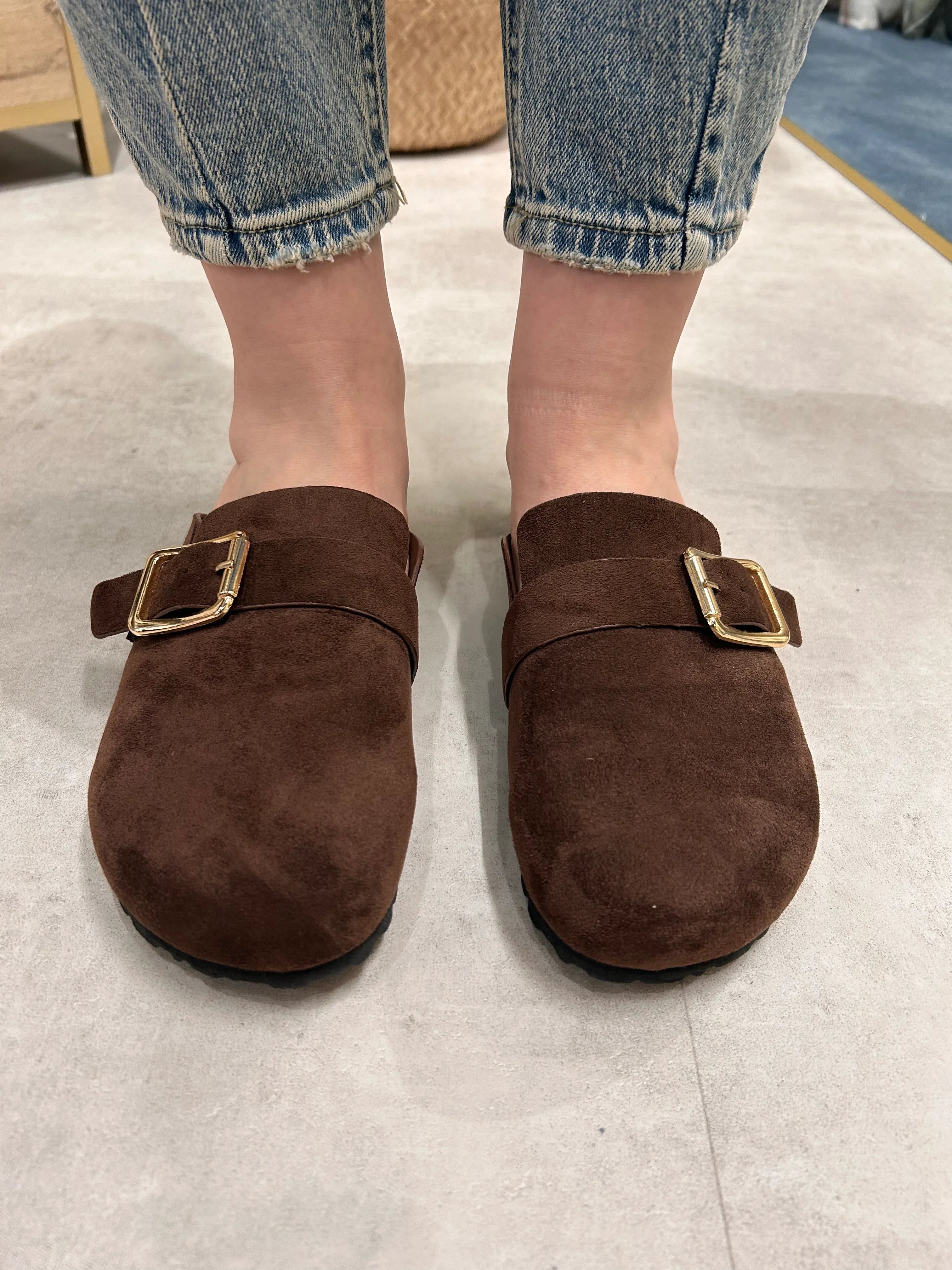  Sabot con fibbie – scarpa donna sabot elegante con dettaglio fibbia, stile chic