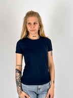 t-shirt basic Blu hangard lab cotone organico - vista frontale