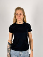 t-shirt basic Nero hangard lab cotone organico - vista frontale