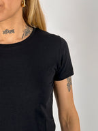 t-shirt basic Nero hangard lab cotone organico - dettaglio tessuto