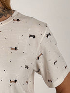  T-shirt Mini Bassotti – t-shirt donna con stampa bassotti mini, stile casual fun irresistibile. dettaglio