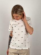 T-shirt Mini Bassotti – t-shirt donna con stampa bassotti mini, stile casual fun irresistibile.vista frontale