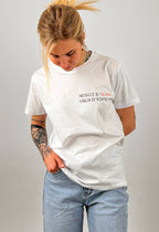 t-shirt donna hangard lab "messico 6 paloma voglia di ridere ho" cotone organico. vista frontale
