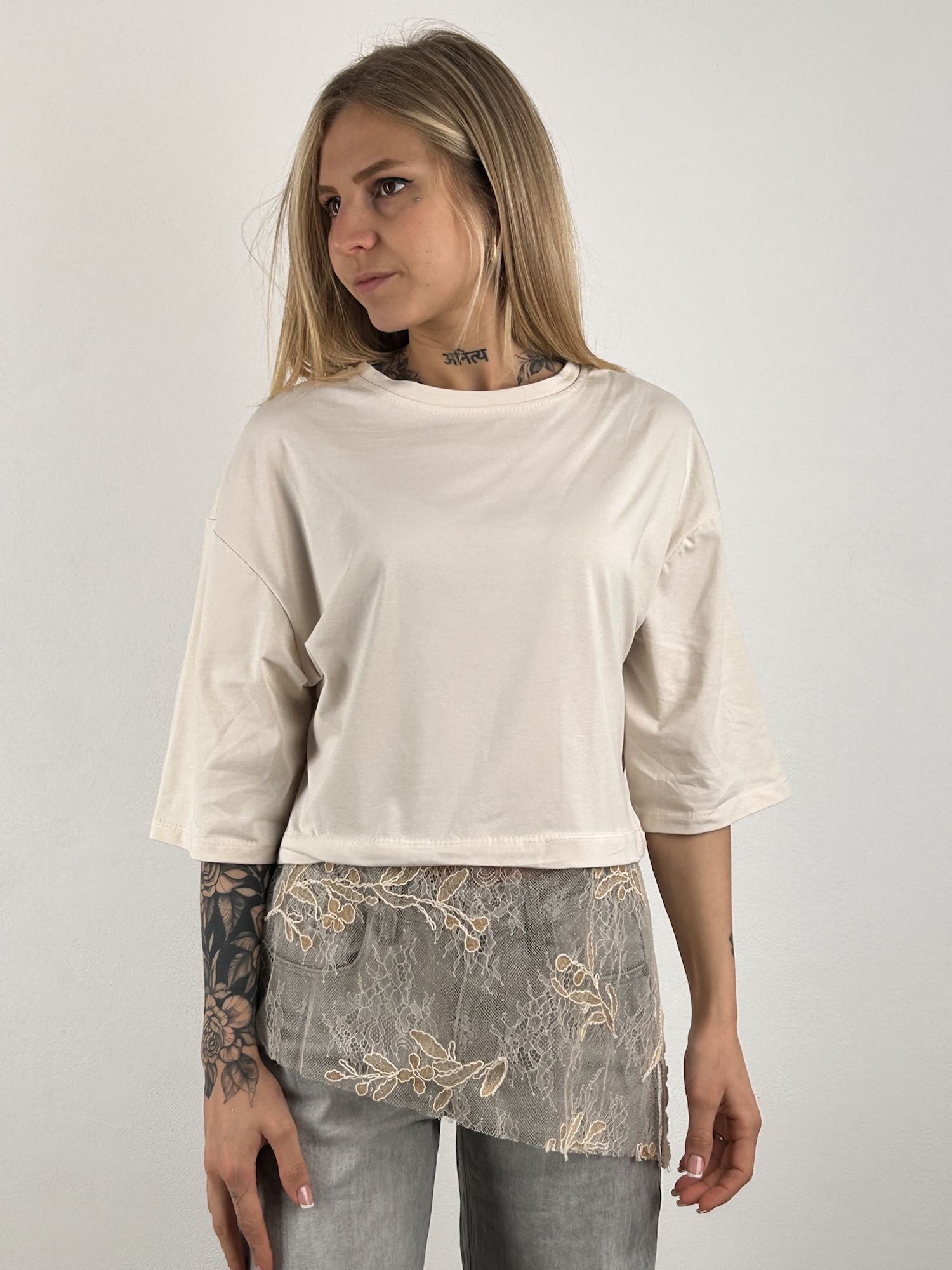 t-shirt pizzo estiva vista frontale